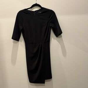 Black Short Sleeve Sheath Dress